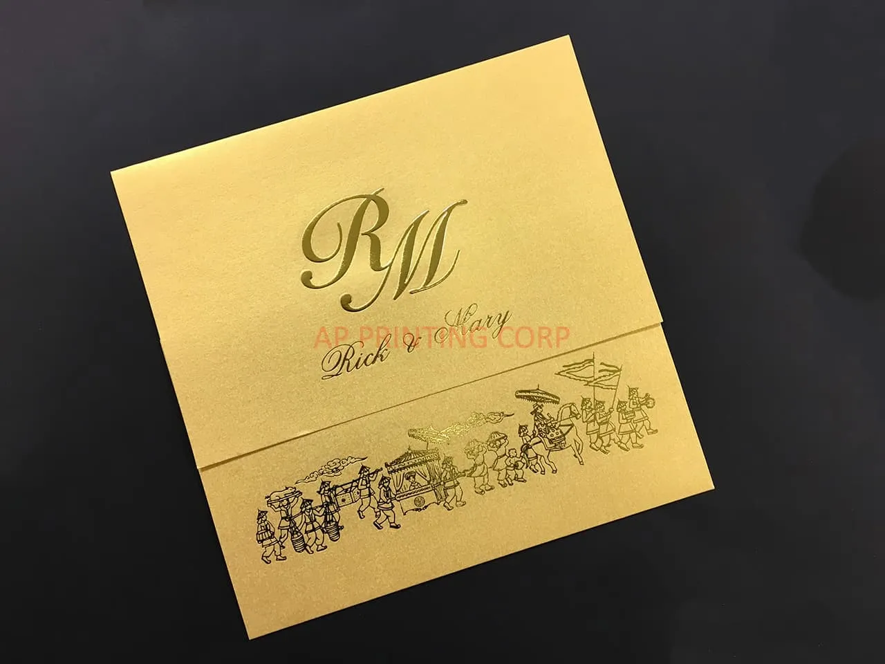 PSQ-77-MNM-EF-RD6 Gold, Fizz, Poison Ivory Pocket & Folder Invitation