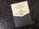 Slider 57 MMN Onyx, Gold Linen, Natural Linen Pocket & Folder Invitation