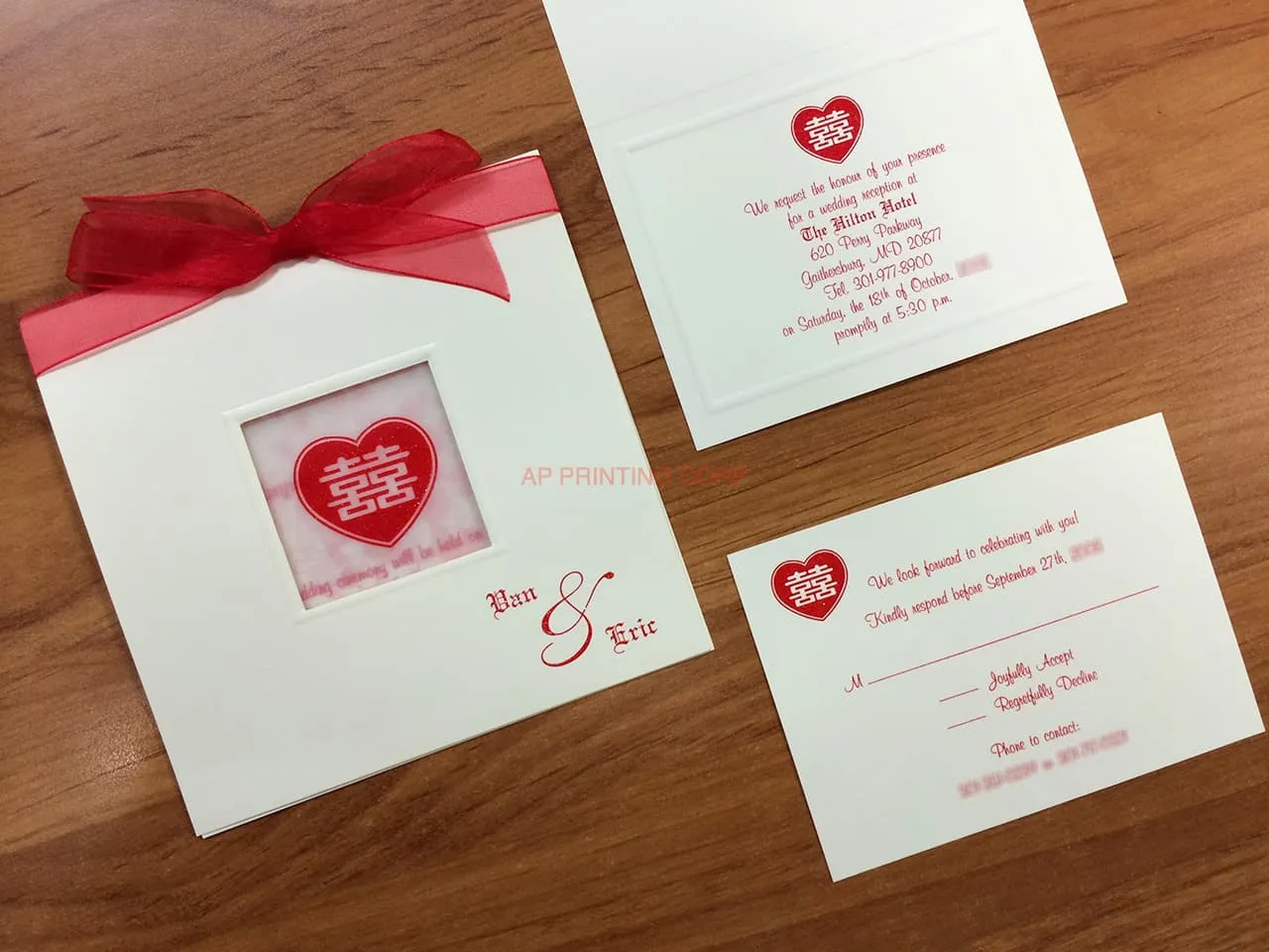CHASE-SQ-SH-HEART [I-12] Pocket & Folder Invitation