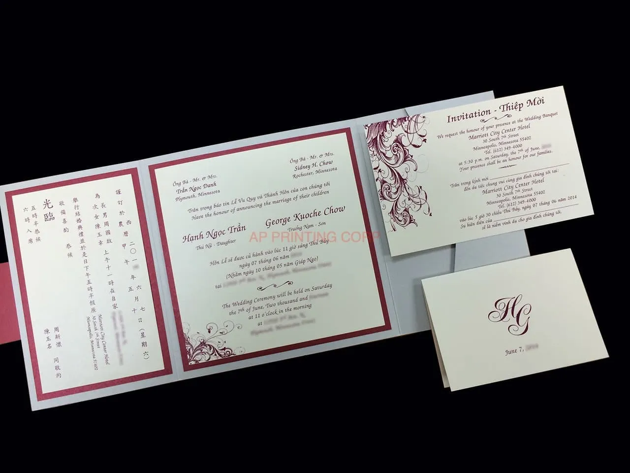 PSQ-77-MMM-2WL Silver, Mars, Poison Ivory Pocket & Folder Invitation