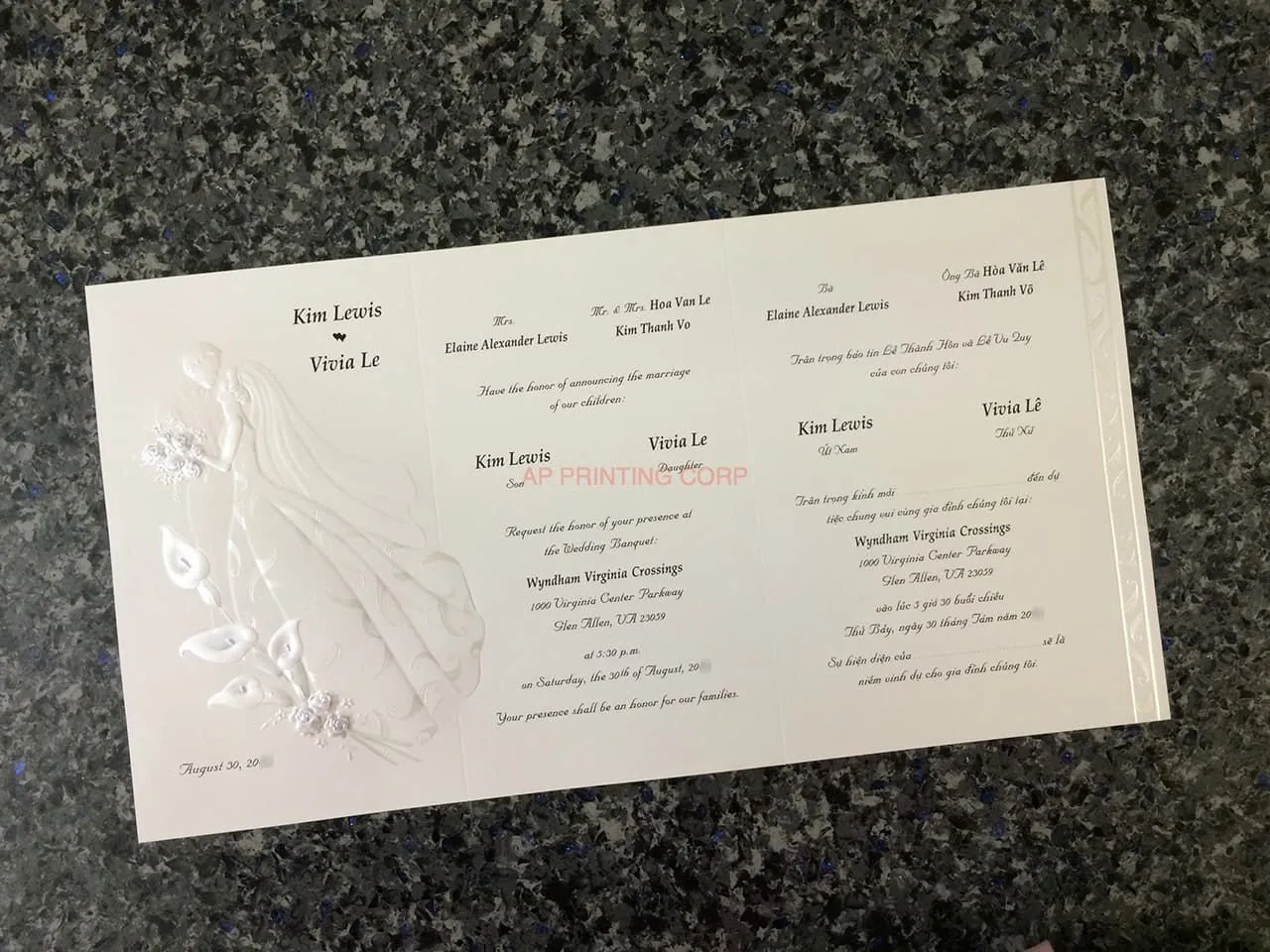 K8754 [I-11] Enchanted Nuptials Bride & Groom Wedding Invitation