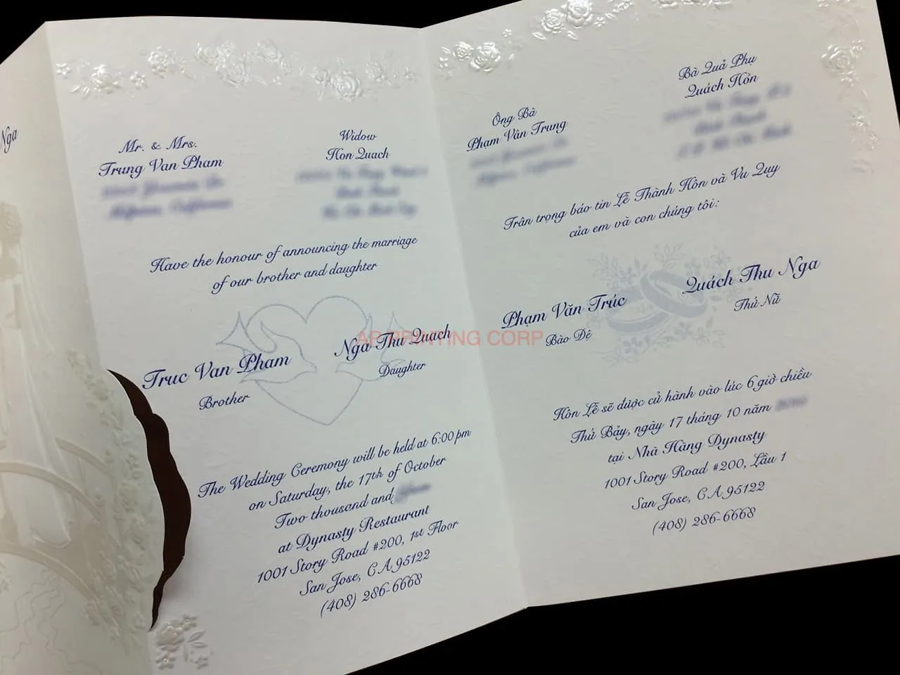 K8720 [I-11] Harmony of Hearts Bride & Groom Wedding Invitation