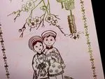 DRCM-RPL2-V [V-L-02] Enchanted Rose Garden Bride & Groom Wedding Invitation