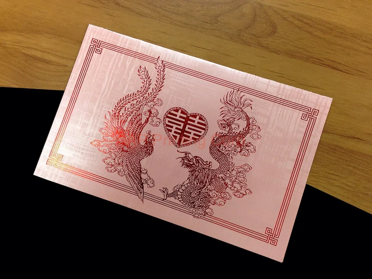 RP1-HT-D [V-L-01] Timeless Dragon & Phoenix Wedding Invitation