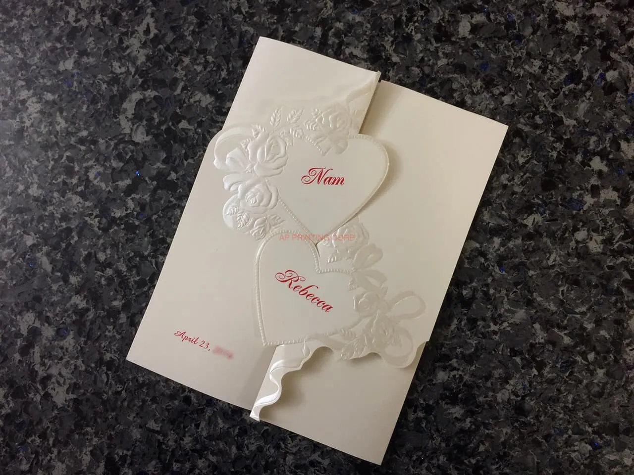 ART-82749 [I-11] Enchanted Blooms Hearts Wedding Invitation