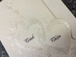 K4451 [I-10] Subtle Romance Hearts Wedding Invitation