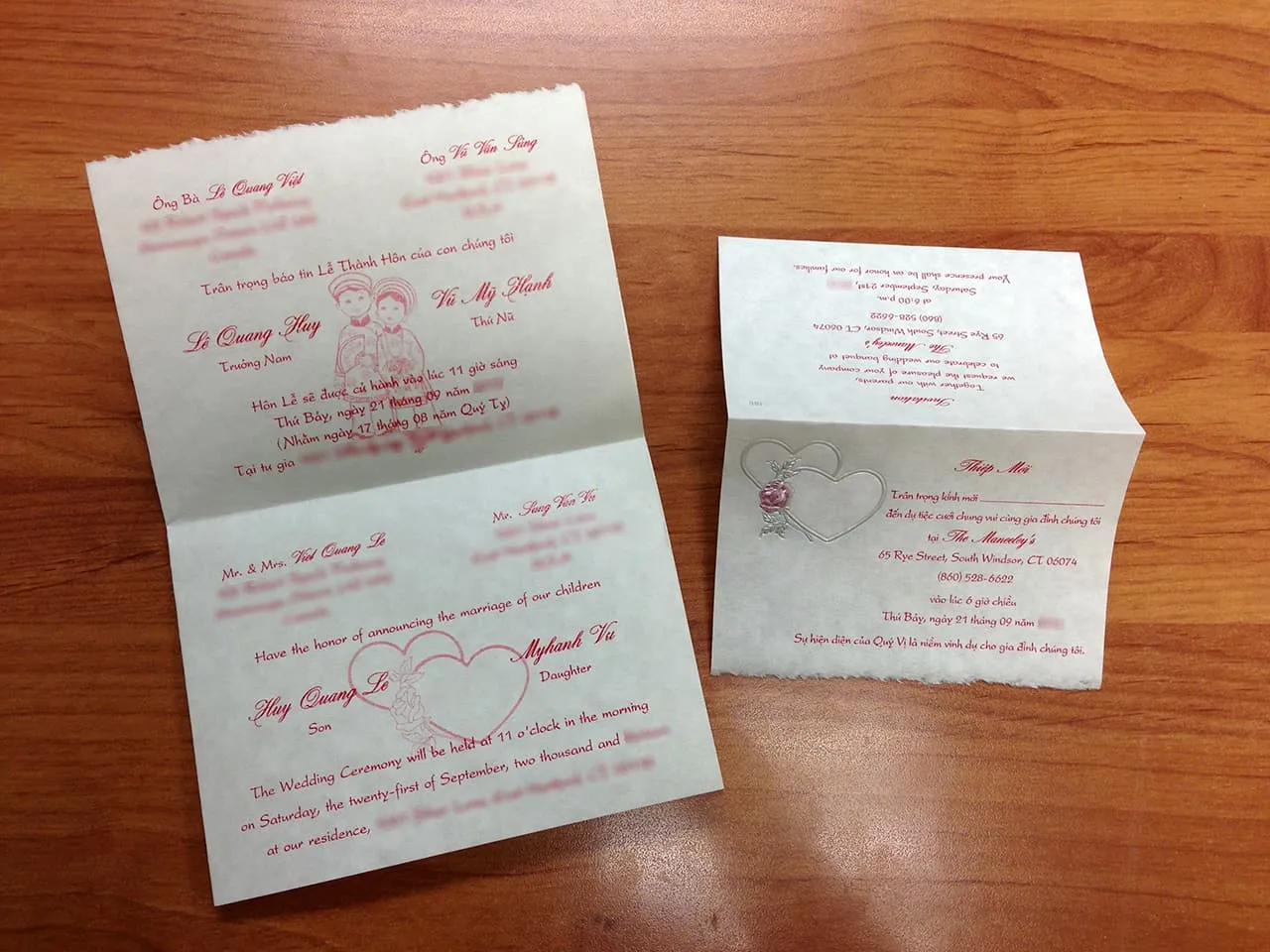 K133 [I-10] Serene Affection Hearts Wedding Invitation