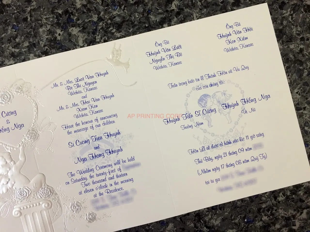 K6706 [I-10] Elegant Rose Hearts Wedding Invitation