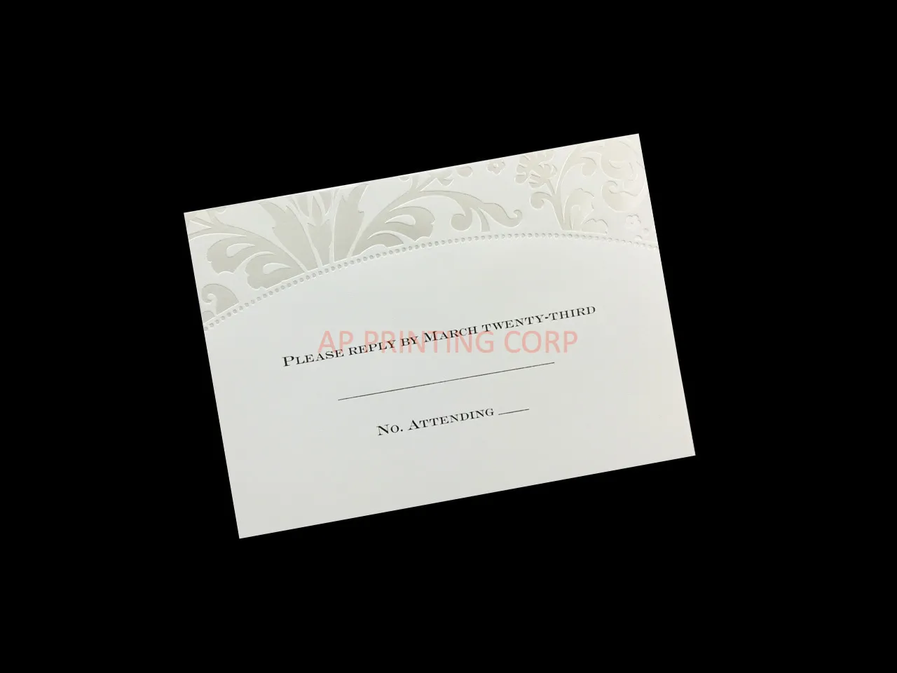 [CC-05] Pearlized Filigree Border Floral Wedding Invitation