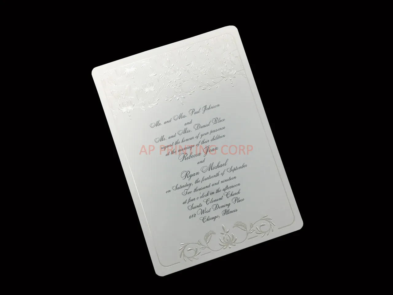 [CC-25] Swirling Romance Flowers Wedding Invitation
