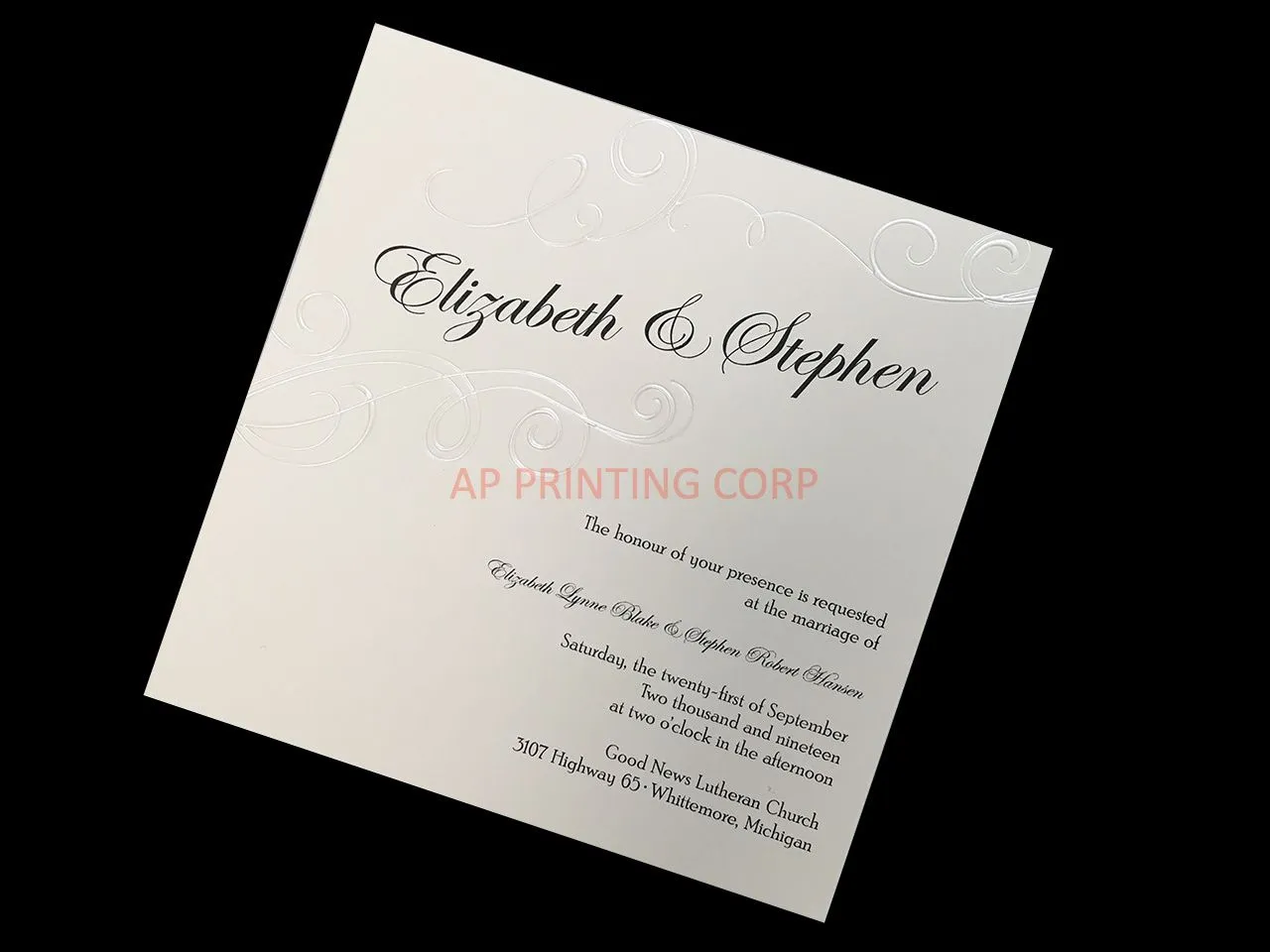 [CC-26] Exquisite Poetry Flowers Wedding Invitation