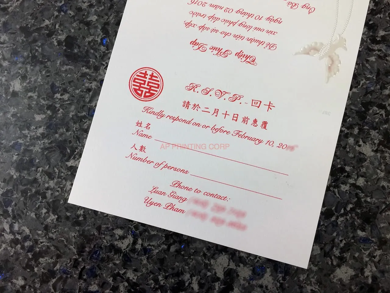 K970 [I-11] Ornate Love Birds & Doves Wedding Invitation