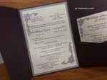 PAL-57-MMM Ruby, Silver, Silk Pocket & Folder Invitation