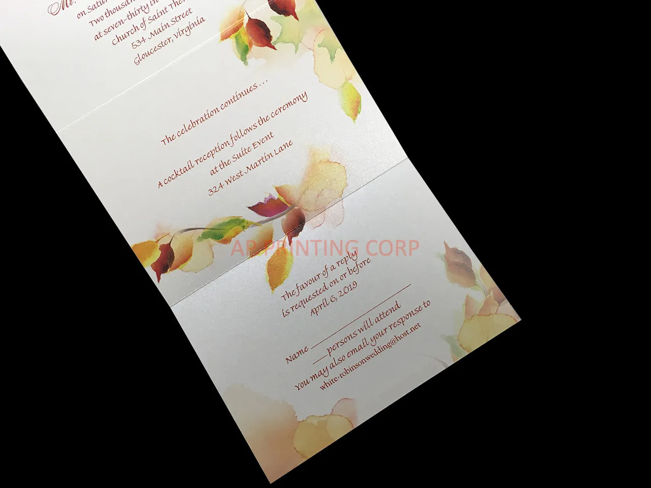 Leaf Swirl Seal & Send [CC-50] Pocket & Folder Invitation