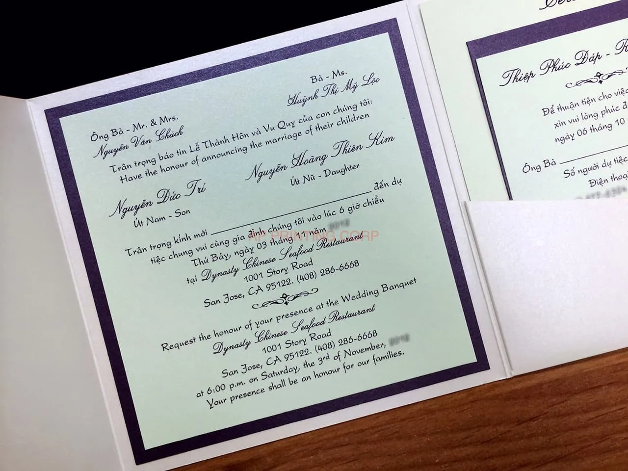 PAL-66-MMM Quartz, Violette, Serpentine Pocket & Folder Invitation