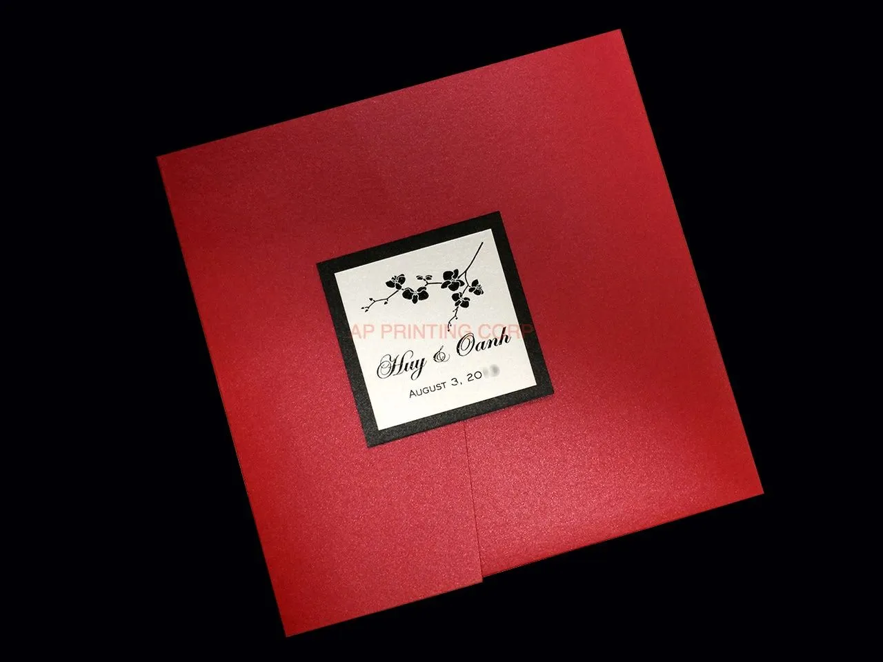 PAL-66-MMM Jupiter, Onyx, Ice Silver Bilingual Wedding Invitation
