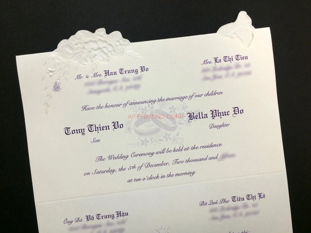 K974 [I-11] Radiant Reverie Birds & Doves Wedding Invitation