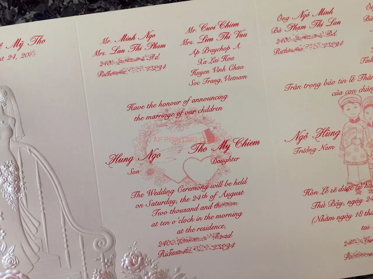 K3317 [I-11] Celestial Love Bride & Groom Wedding Invitation