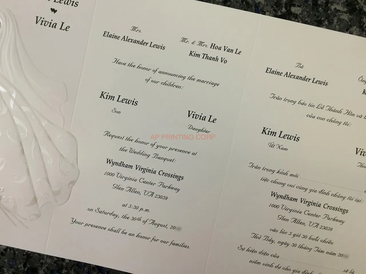 K8754 [I-11] Enchanted Nuptials Bride & Groom Wedding Invitation