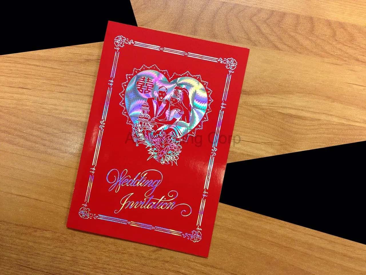 DRCB-DB-RF [V-L-02] Gilded Love Story Bride & Groom Wedding Invitation