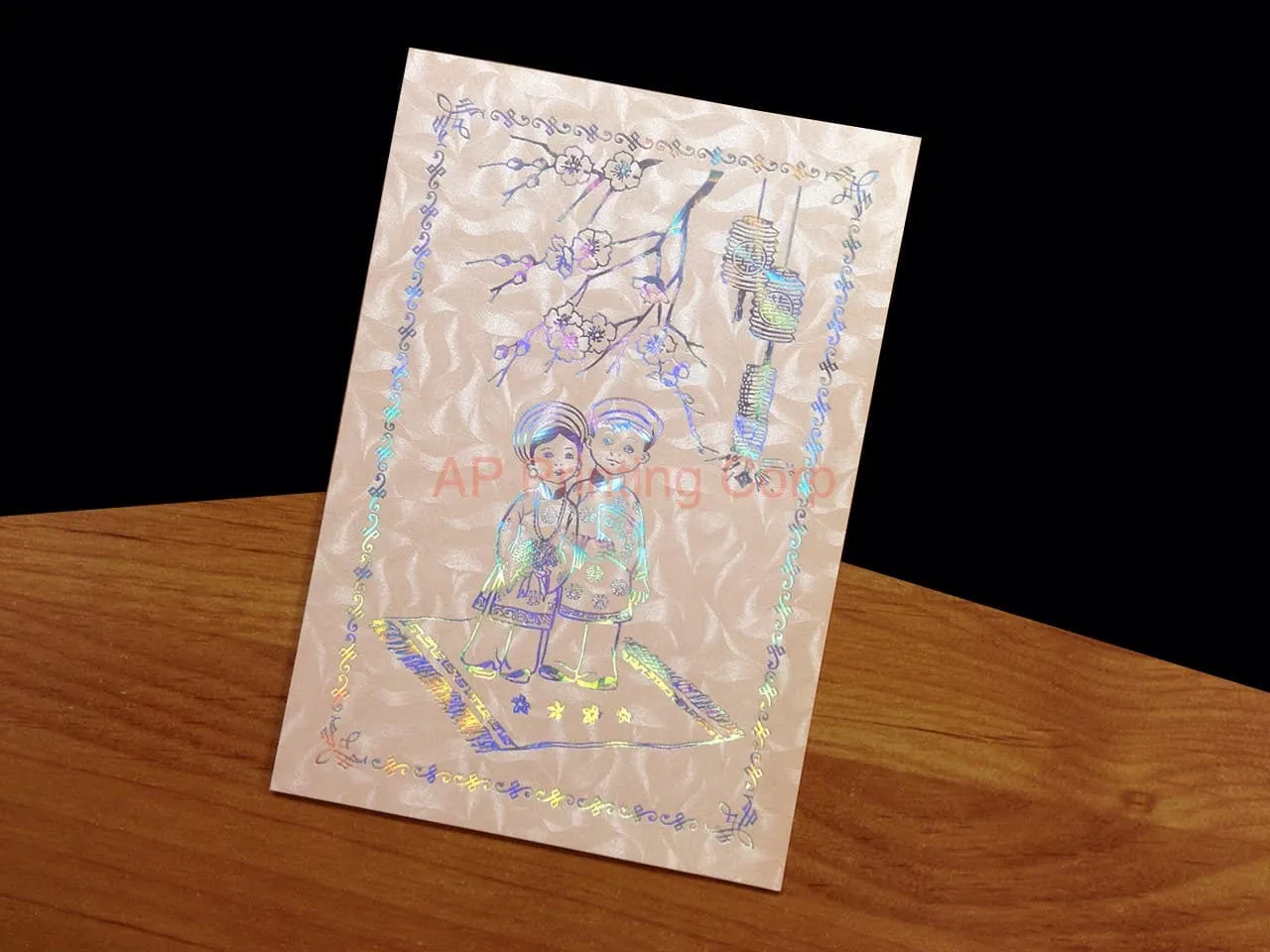 DRCM-PVS-RF [V-L-02] Serene Blossoms Bride & Groom Wedding Invitation