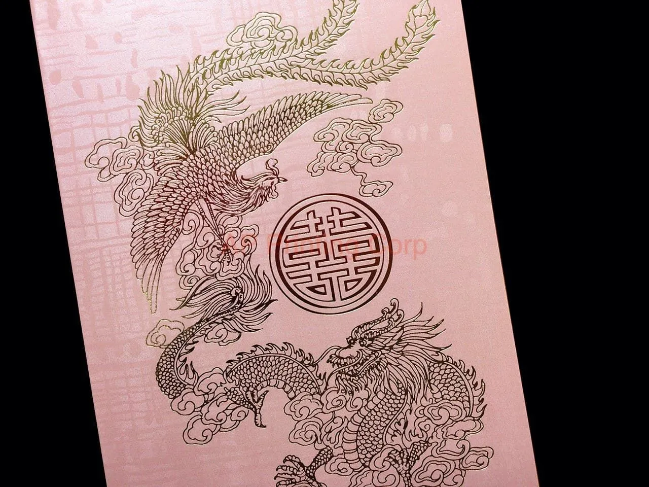 RP2-HT-V [V-L-01] Harmony of the Orient Dragon & Phoenix Wedding Invitation