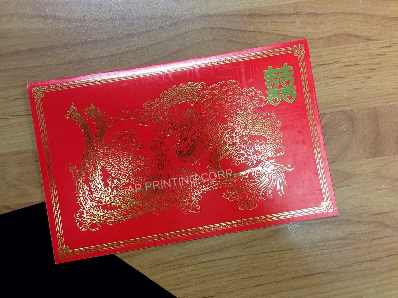 RP5-DT-V [V-L-02] Aurora of Asia Dragon & Phoenix Wedding Invitation