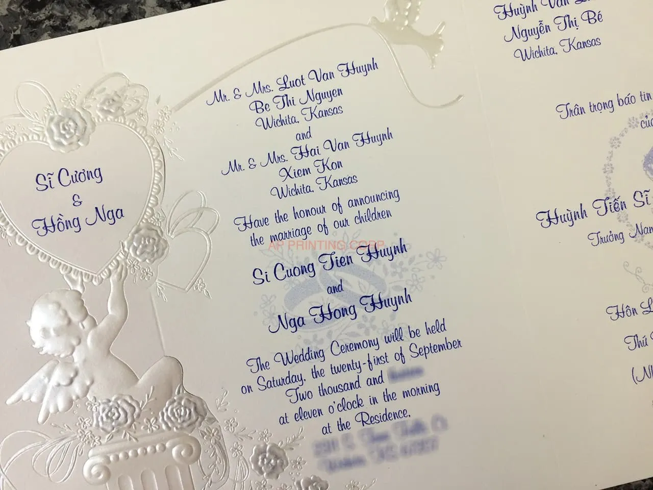 K6706 [I-10] Elegant Rose Hearts Wedding Invitation