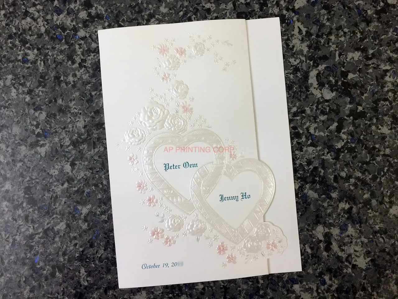 K9893 [I-11] Blushing Affection Hearts Wedding Invitation