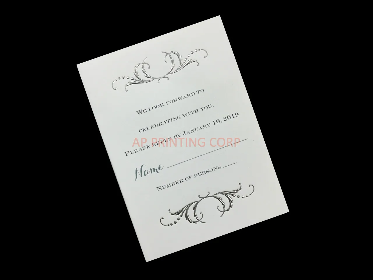 [CC-20] Swirled in Silver Flowers Wedding Invitation