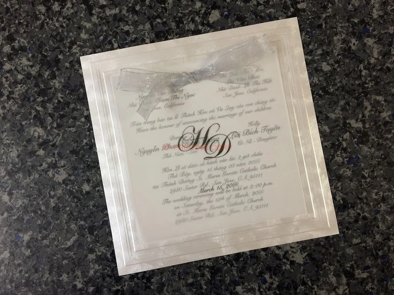 K7105-Overlay [I-13] Vietnamese & English Wedding Invitation