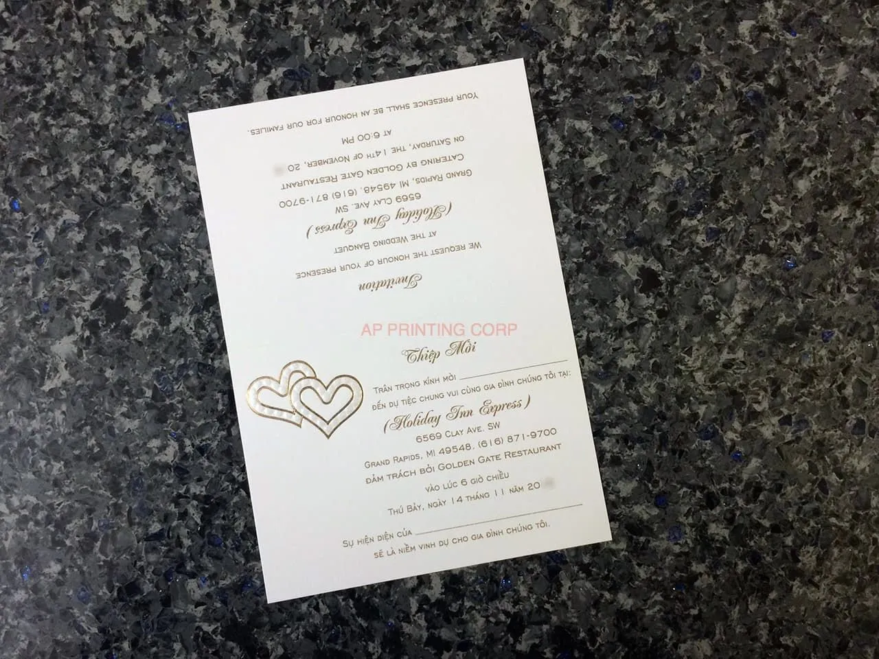 T511LT [I-17] Vietnamese & English Wedding Invitation