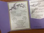 PAL-57-MMM Amethyst, Gold Leaf Pocket & Folder Invitation