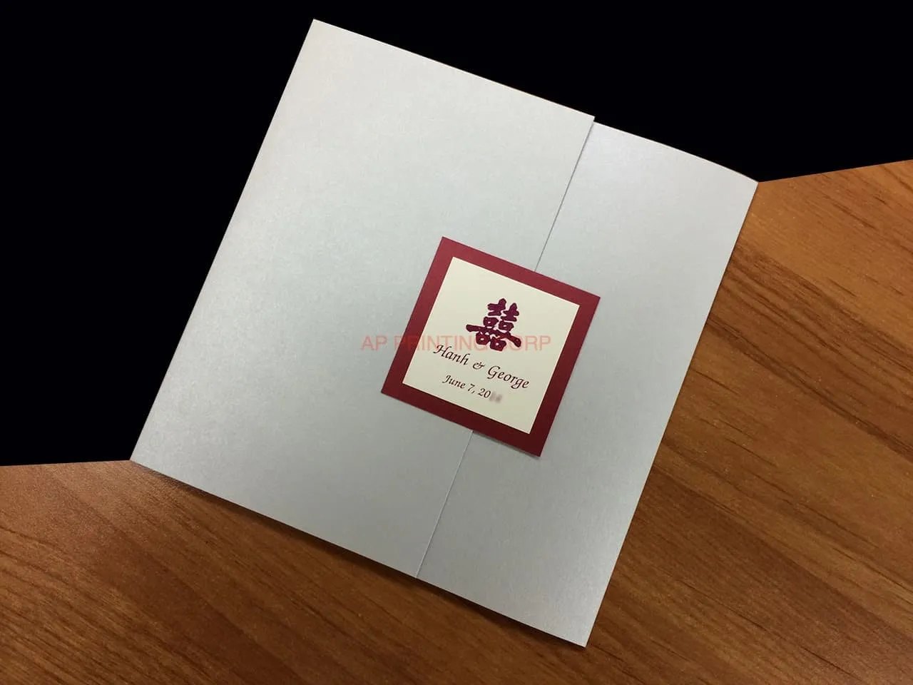 PSQ-77-MMM-2WL Silver, Mars, Poison Ivory Pocket & Folder Invitation