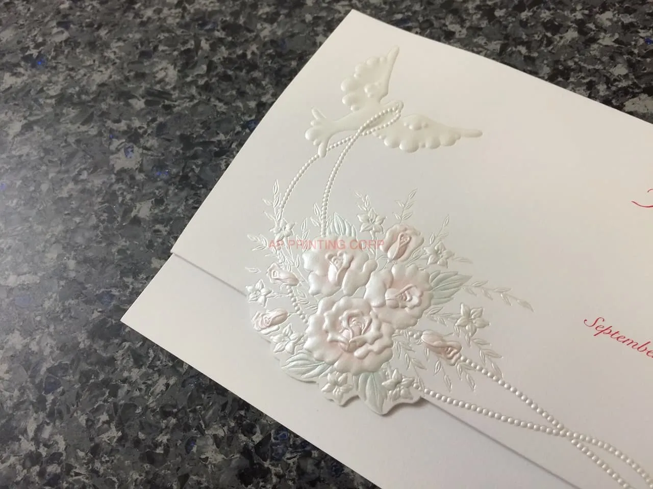 K971 [I-11] Regal Whispers Birds & Doves Wedding Invitation