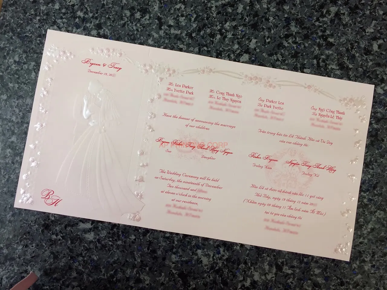 K8257 [I-11] Cherished Union Bride & Groom Wedding Invitation
