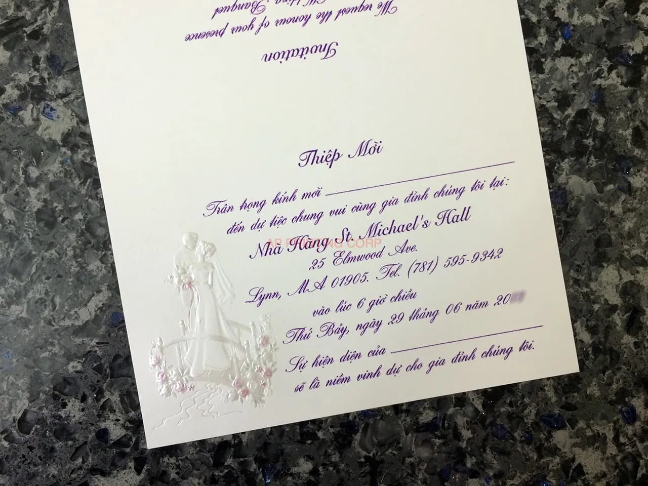 K8718 [I-11] Dreamy Vows Bride & Groom Wedding Invitation