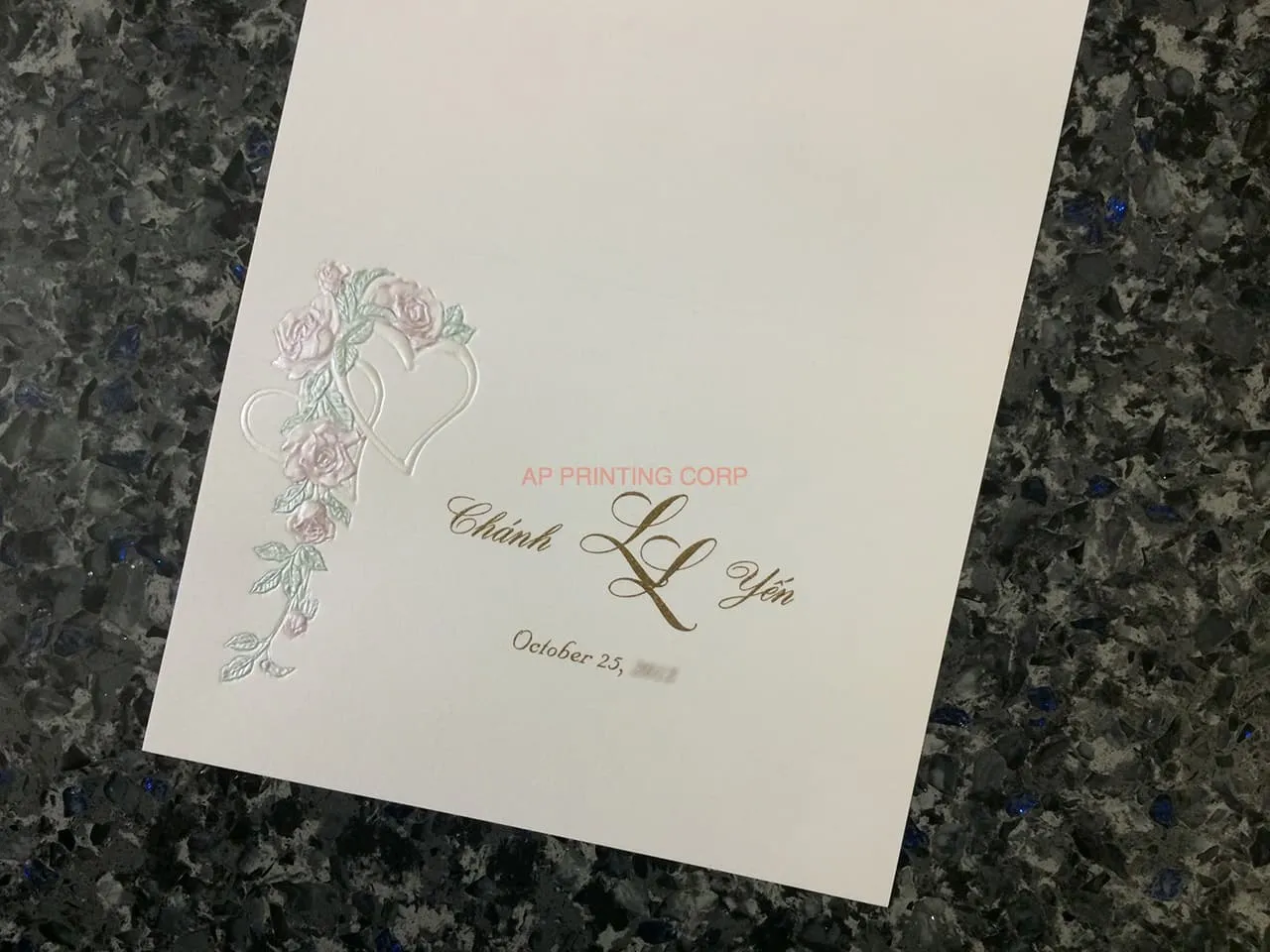ART-80044 [I-12] Rose Petal & Heart Whispers Wedding Invitation