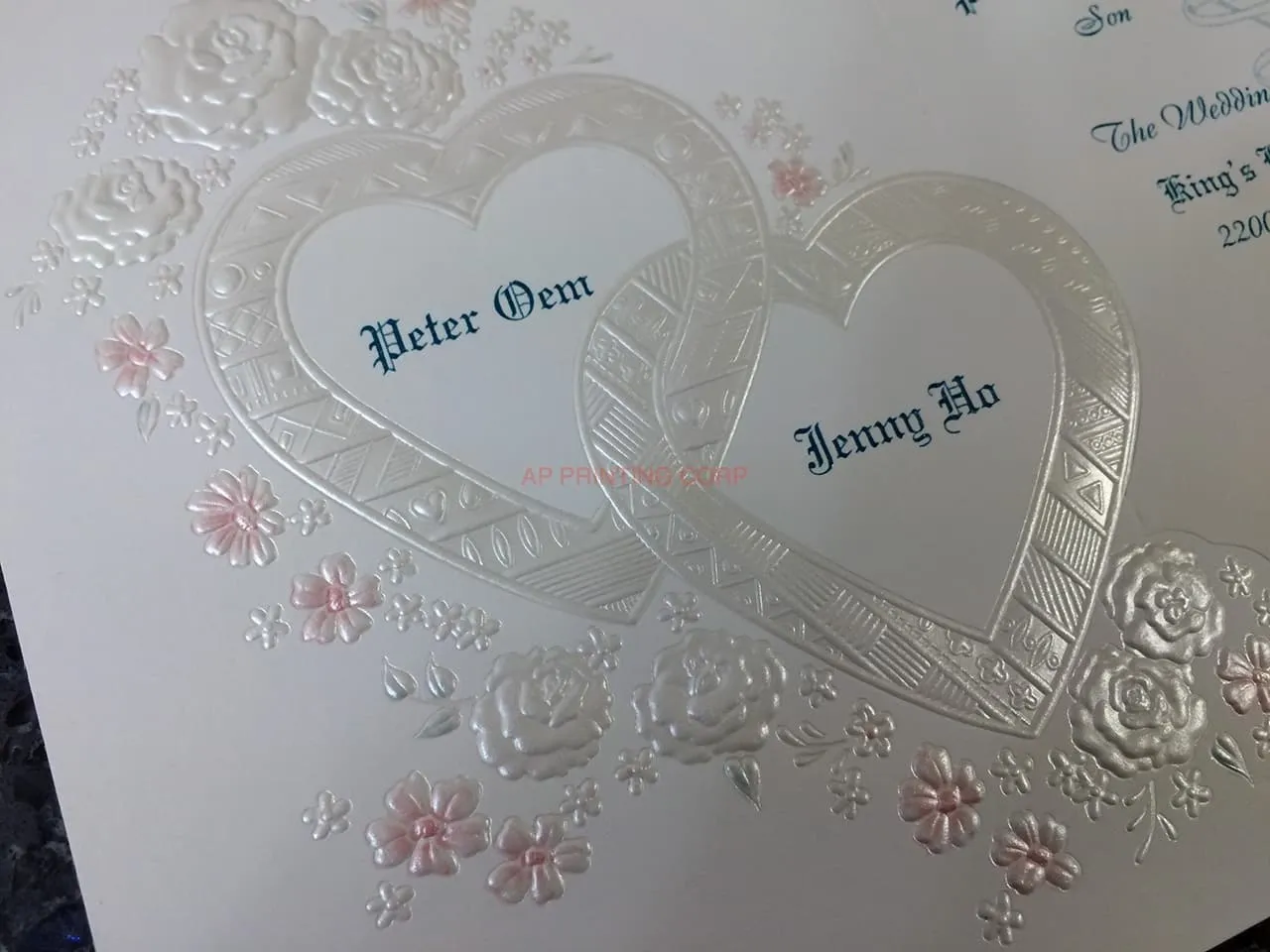 K9893 [I-11] Blushing Affection Hearts Wedding Invitation