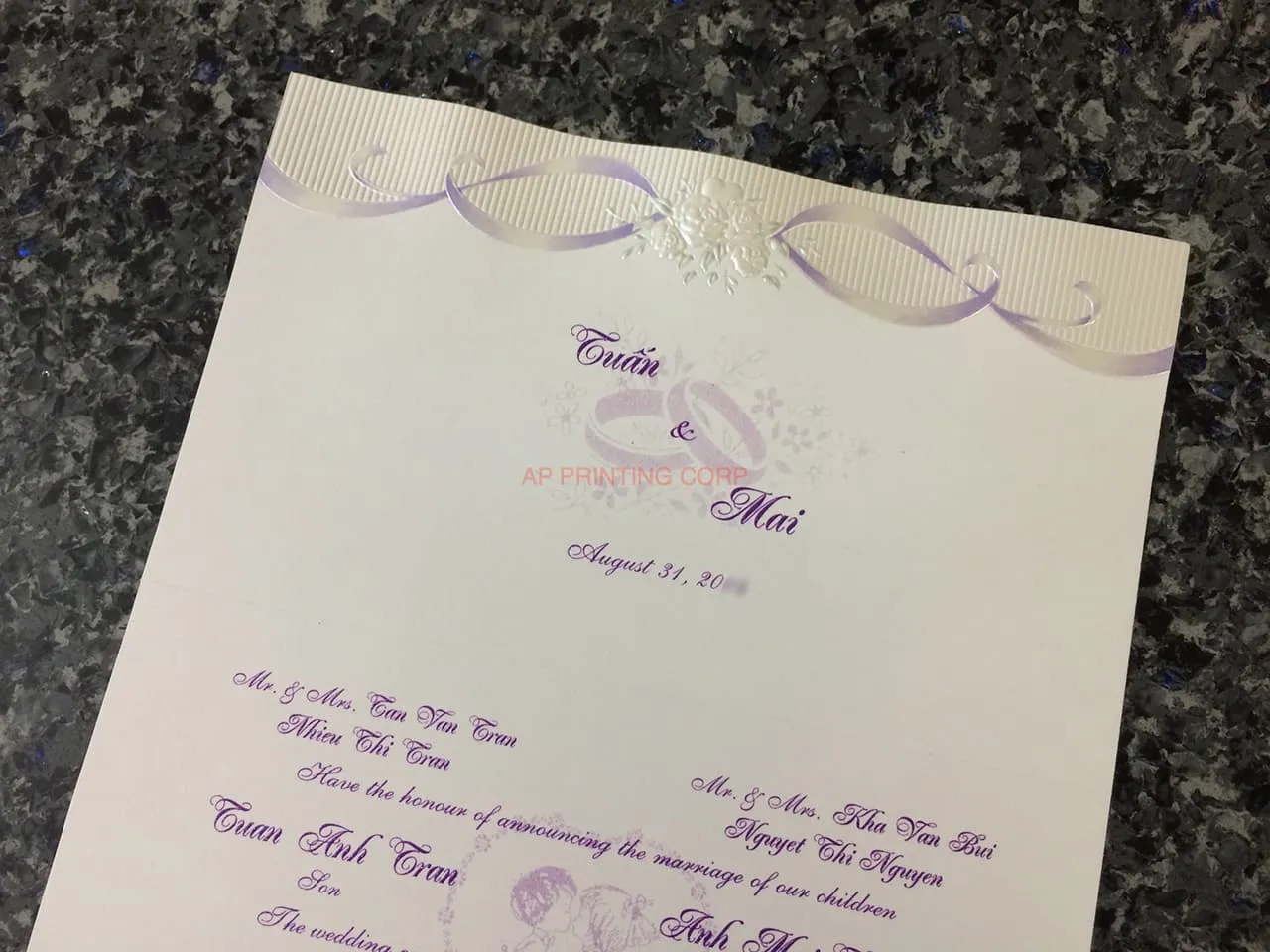 K8358 [I-12] Lavender Love Flowers Wedding Invitation