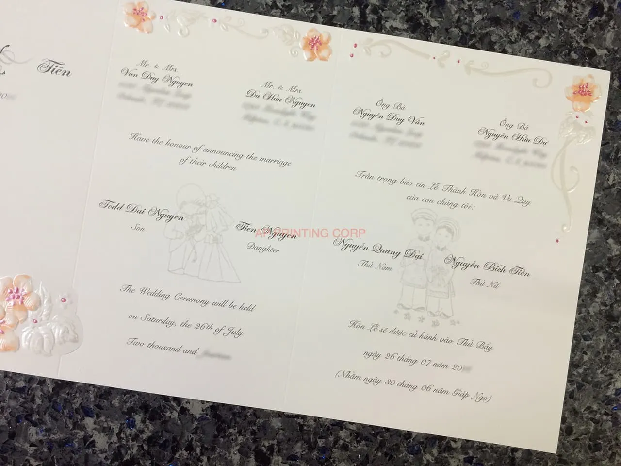 K8631 [I-11] Blushing Blooms Flowers Wedding Invitation