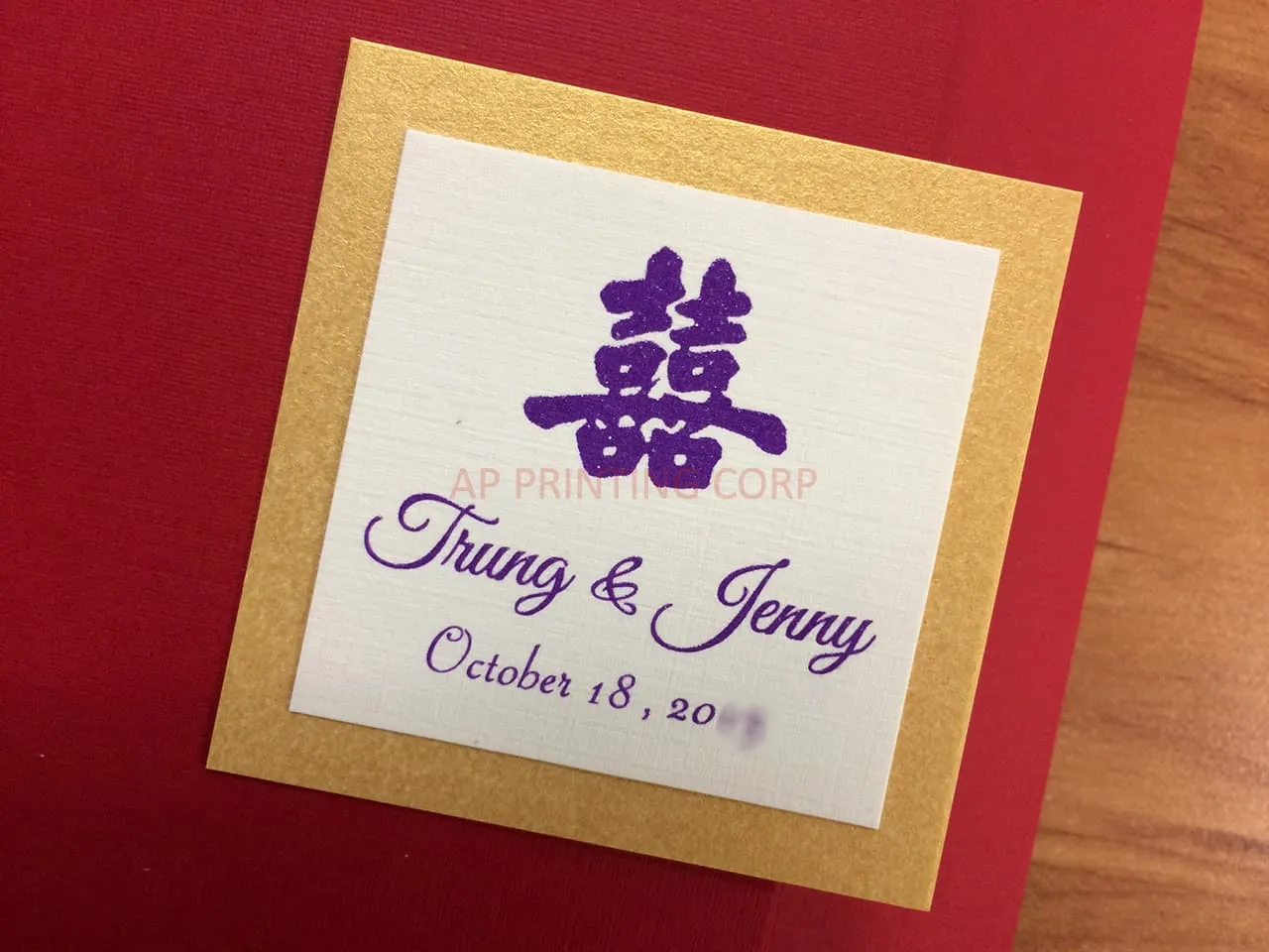 CTF-68-N-N Red, Natural Pocket & Folder Invitation