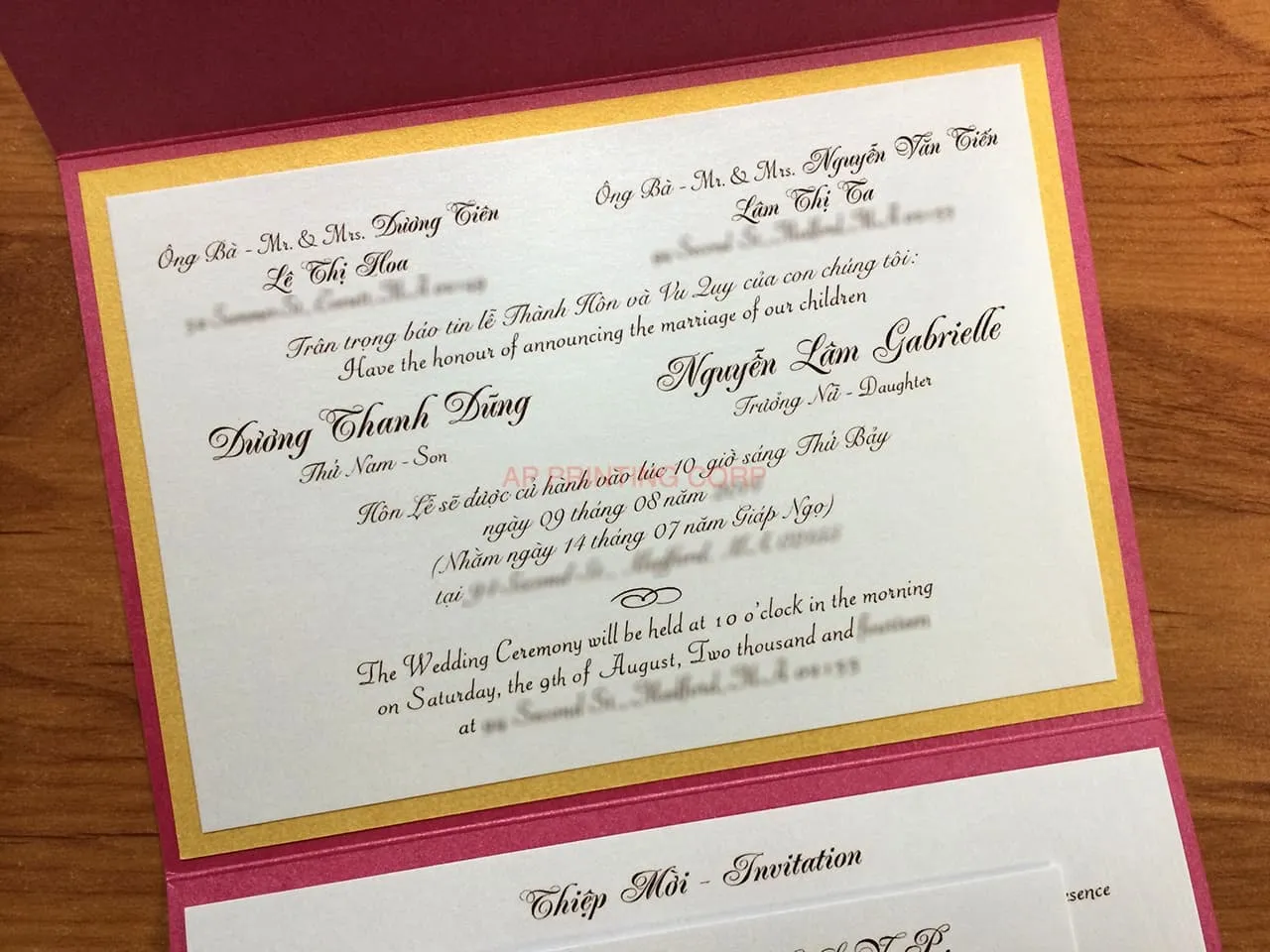 PAL-R-57-MMM-Band Azalea, Gold, Opal Pocket & Folder Invitation