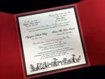 PAL-66-MMM Jupiter, Onyx, Ice Silver Bilingual Wedding Invitation