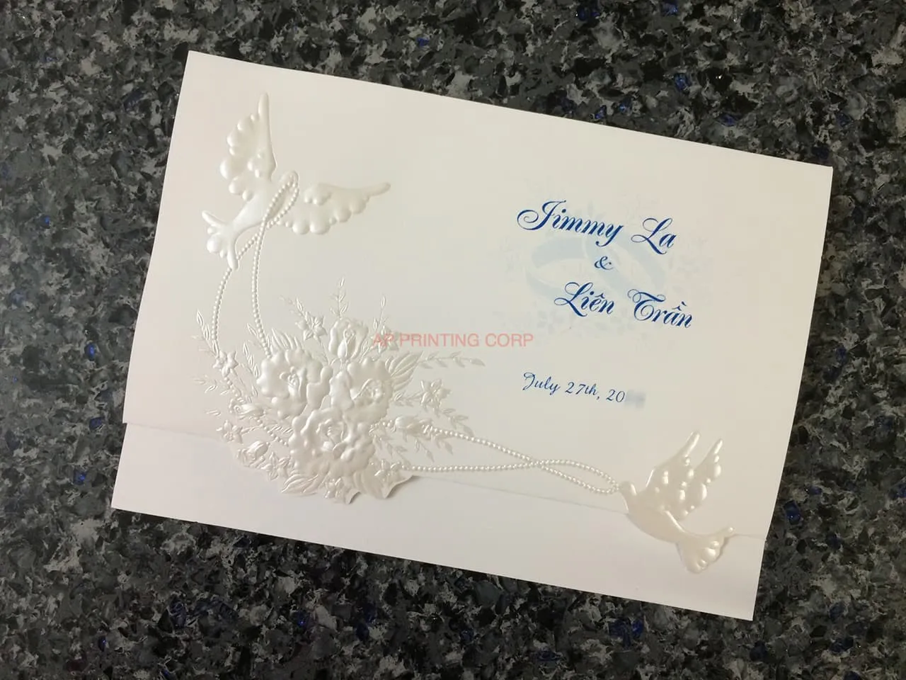 K975 [I-11] Enchanted Melody Birds & Doves Wedding Invitation