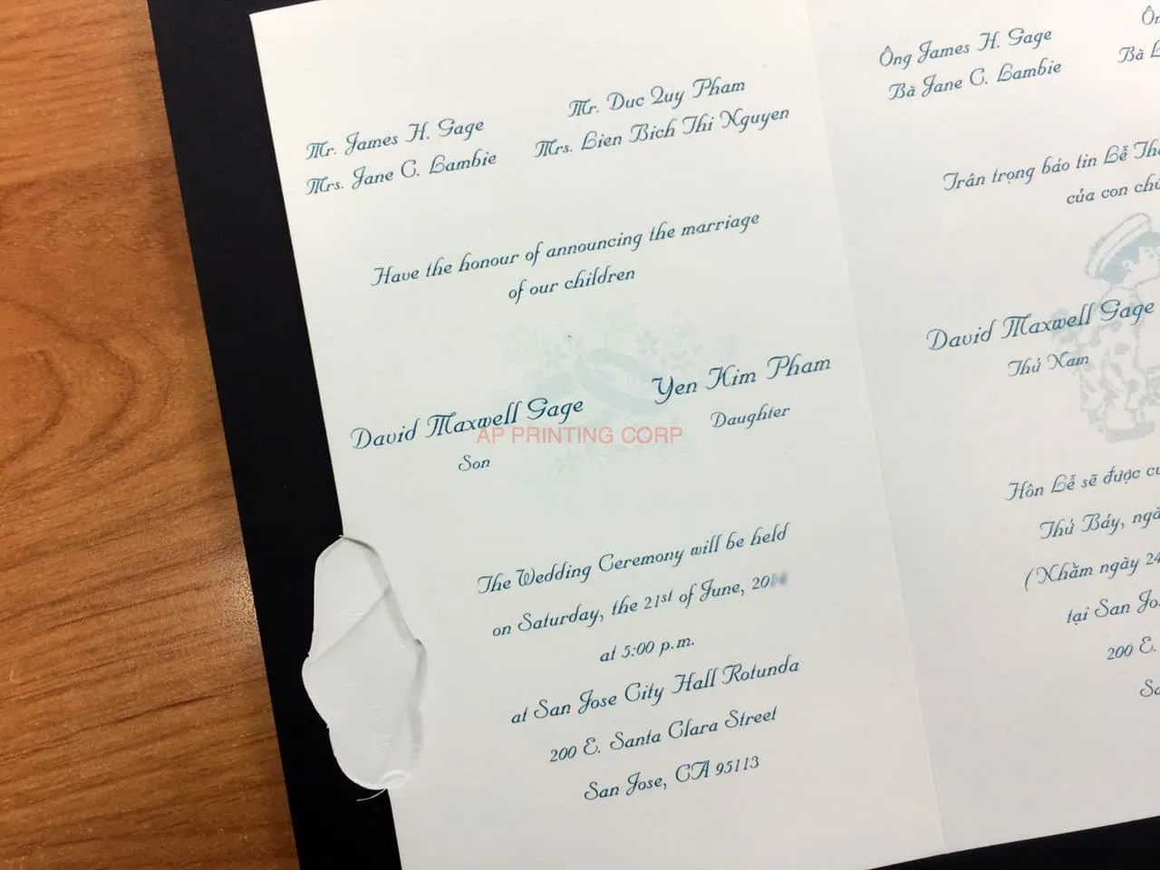 K8763 [I-11] Graceful Union Bride & Groom Wedding Invitation