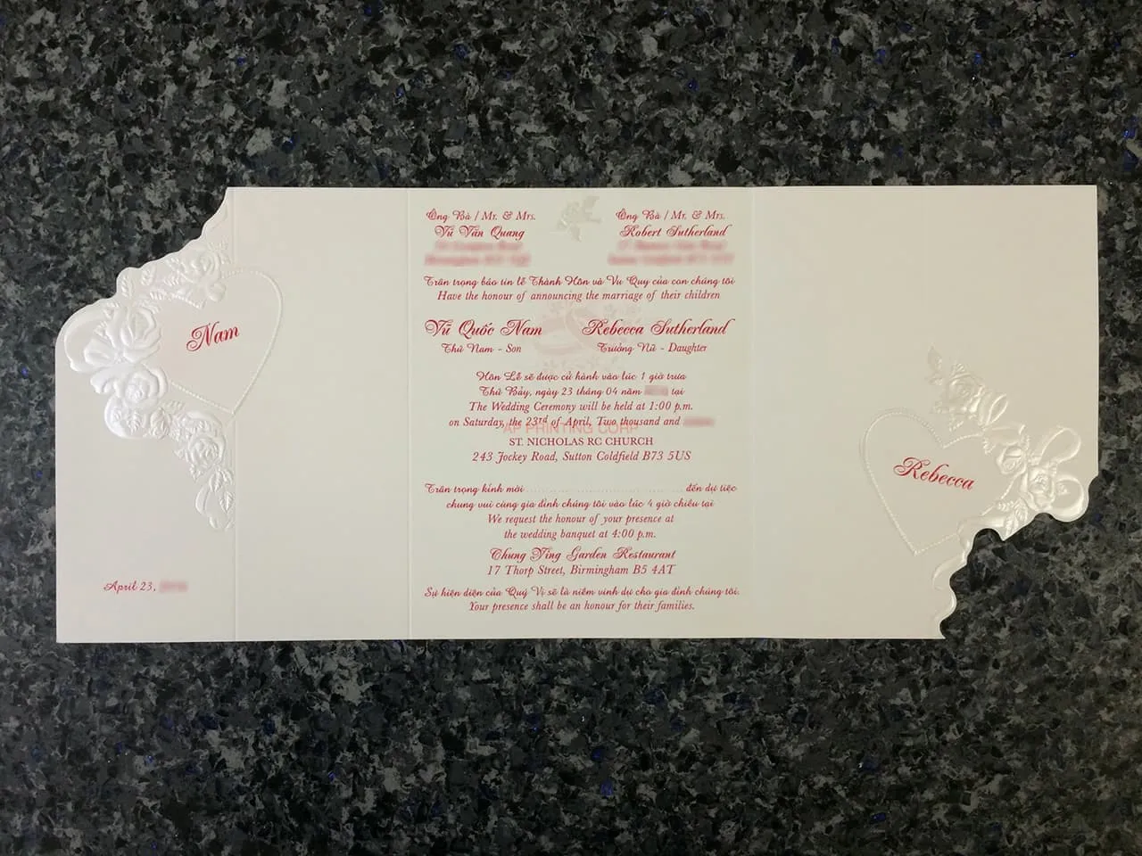 ART-82749 [I-11] Enchanted Blooms Hearts Wedding Invitation