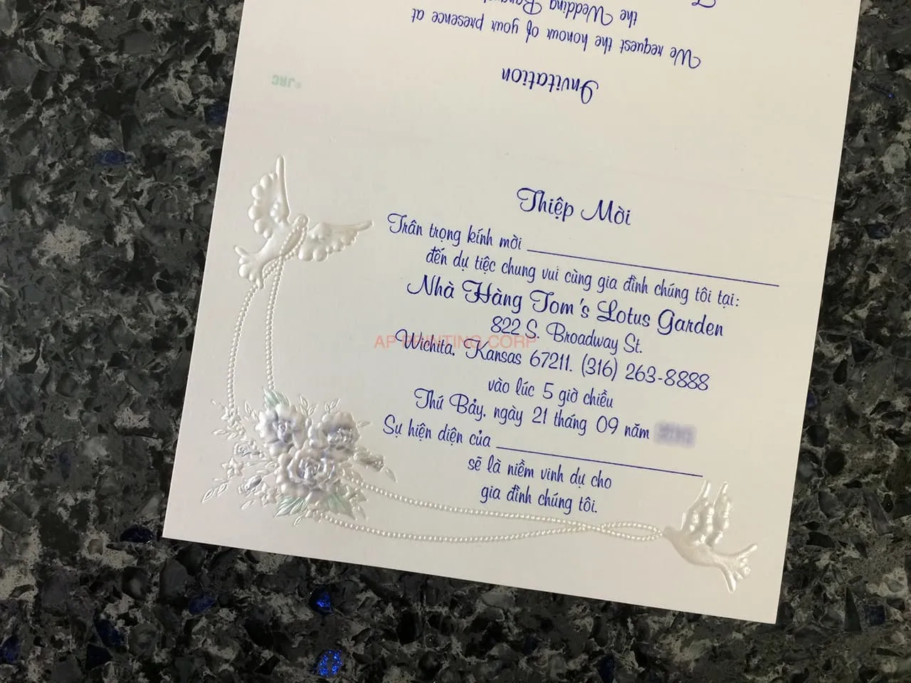 K6706 [I-10] Elegant Rose Hearts Wedding Invitation