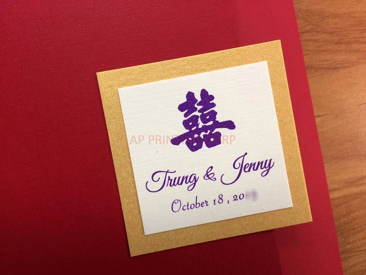 CTF-68-N-N Red, Natural Pocket & Folder Invitation