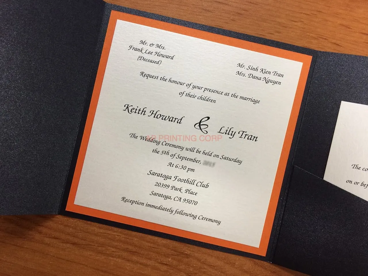 PAL-66-MMM Onyx, Flame, Quartz Pocket & Folder Invitation